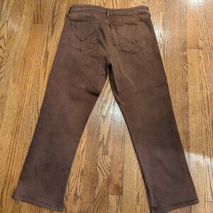 Hudson Nico Coated Tortoise Shell brown Mid-rise Straight ankle jeans 32 (L)
